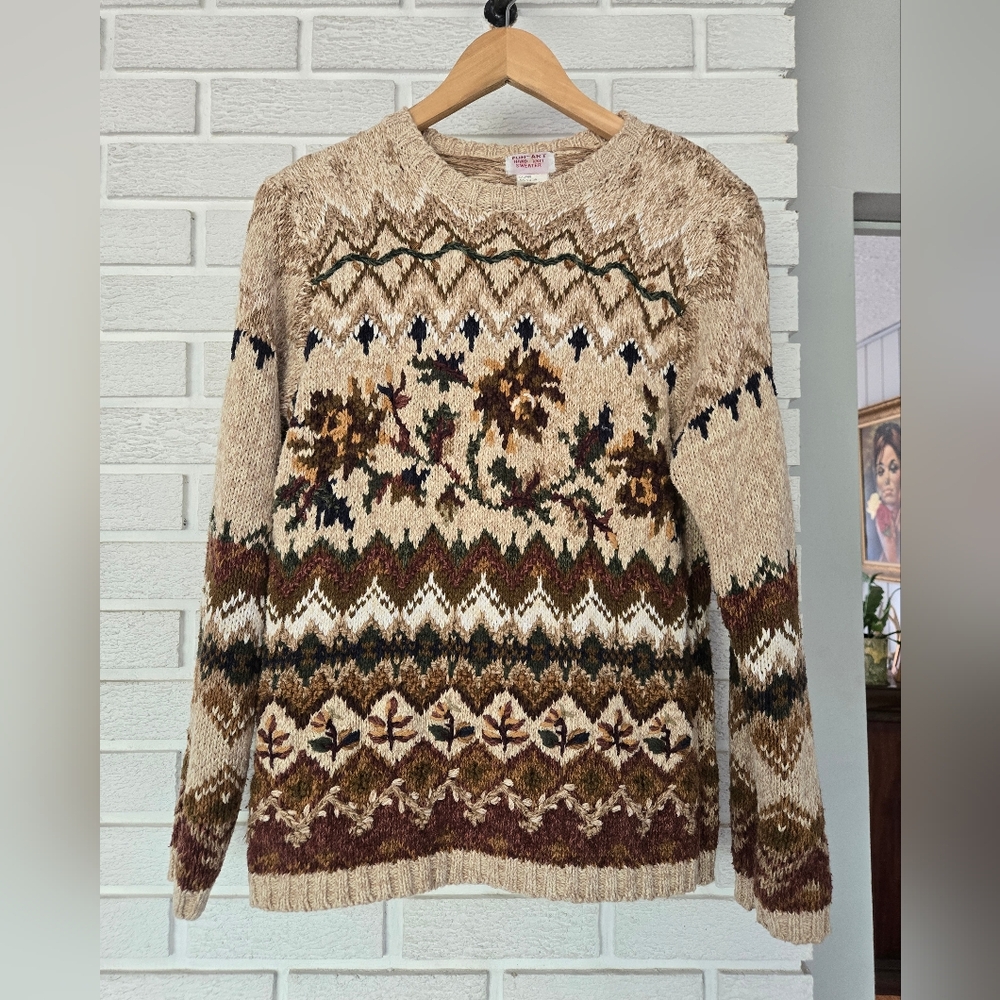 Vintage Handmade Floral Knit